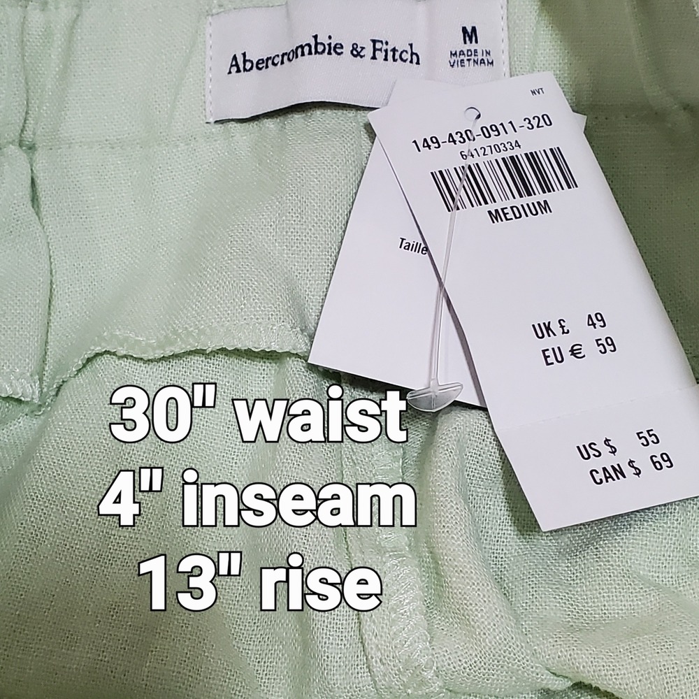Clean Girl Modern Preppy Linen Blend Shorts Wide Leg Pistachio Green Size M - Picture 5 of 7